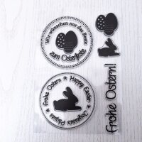 Stempel clear stamp Clearstamp Frohe Ostern Osterei...